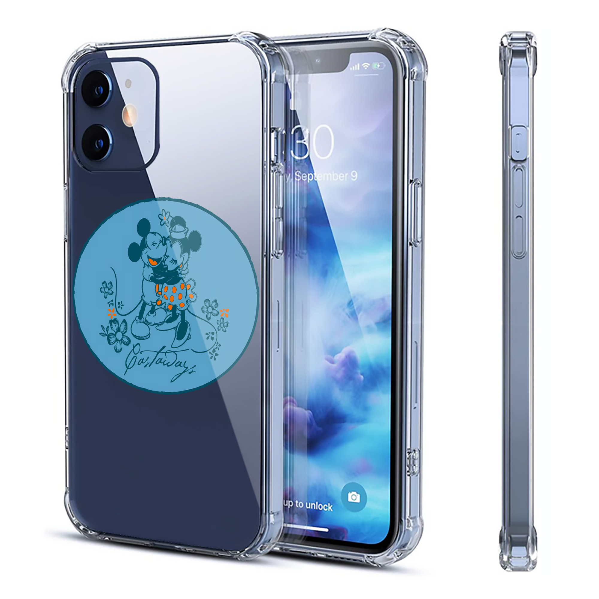 （画像用） ミッキーマウス Mickey Mouse 【iPhone 12シリーズ対応】透明スマホケース（クリアソフトケース）